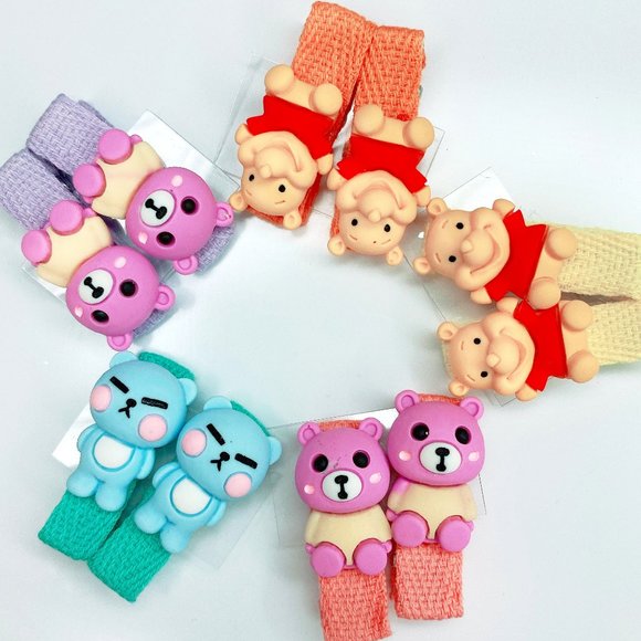 10 Pieces Baby Girls Ribbon Hair Animal Clip - Picture 1 of 3